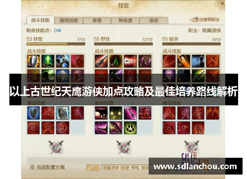 以上古世纪天鹰游侠加点攻略及最佳培养路线解析